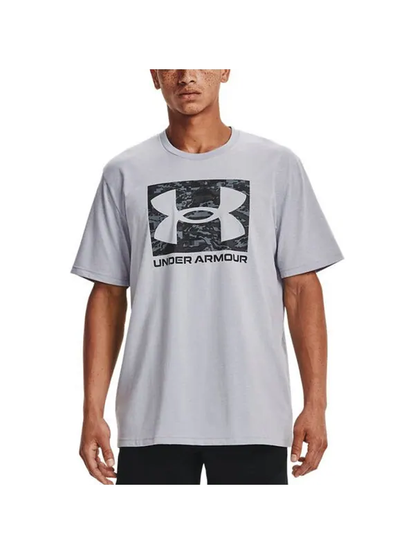 Футболка abc camo boxed logo short sleeve t-shirt 'light grey' Under Armour — изображение 3 из 4, светлый серый