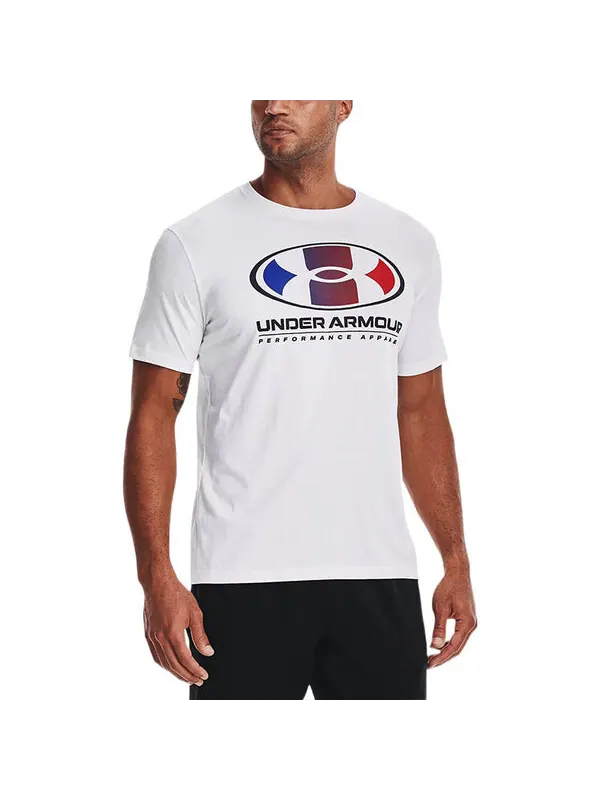 Футболка multi color lockertag t-shirt 'white multi' Under Armour — изображение 4 из 4, белый/мульти