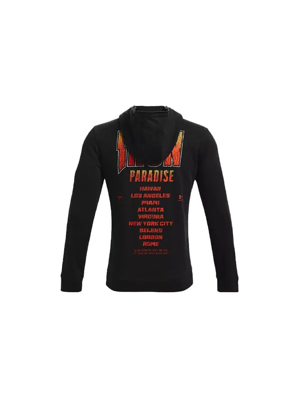 Толстовка men's project rock alphabet pattern printing zipper black Under Armour — изображение 2 из 4, черный