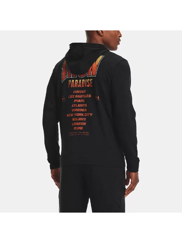 Толстовка men's project rock alphabet pattern printing zipper black Under Armour — изображение 4 из 4, черный