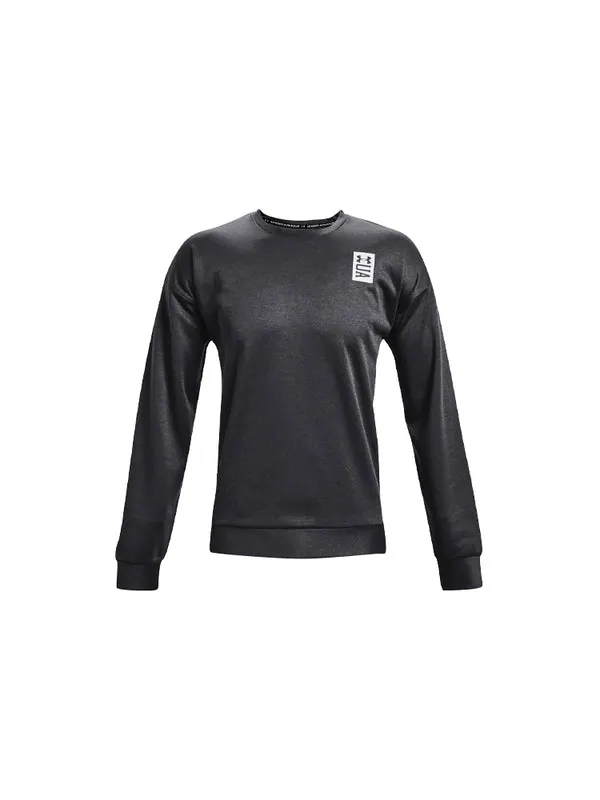 Толстовка men's recover round neck training loose sports gray Under Armour — изображение 2 из 4, темный серый