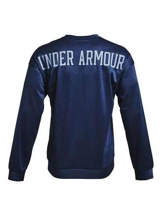 Толстовка men's recover round neck training loose sports navy blue Under Armour — изображение 1 из 4, синий