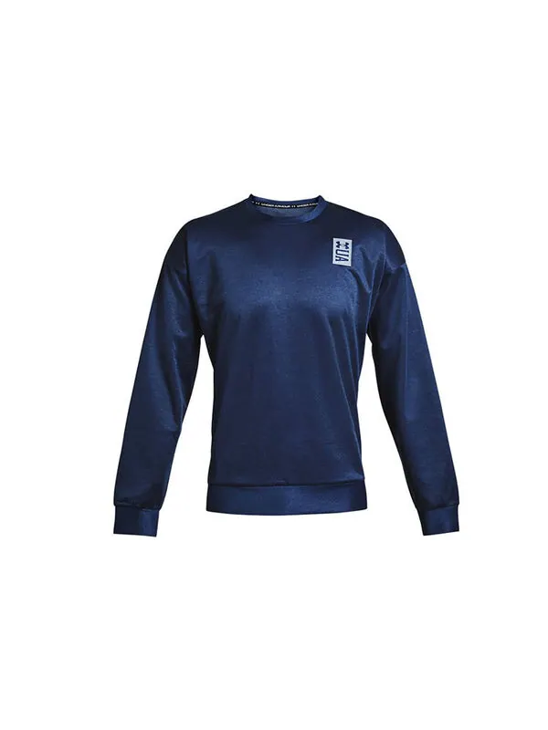Толстовка men's recover round neck training loose sports navy blue Under Armour — изображение 2 из 4, синий