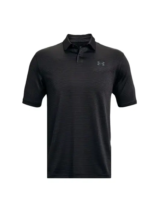 Рубашка поло performance stripe polo shirt 'black' Under Armour — изображение 1 из 2, черный
