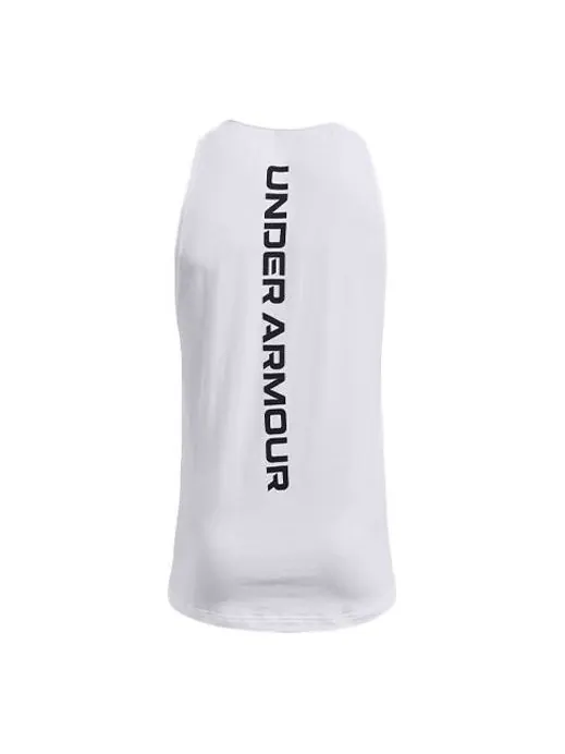 Топ Under Armour Baseline Cotton Tank 'White Black' — изображение 1 из 1, белый/черный
