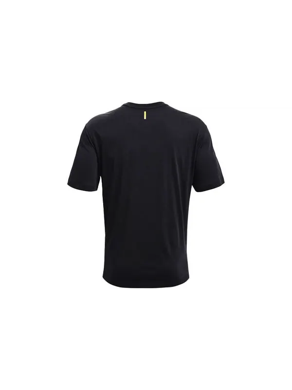 Футболка men's curry cotton printing round neck short sleeve black Under Armour — изображение 2 из 4, черный