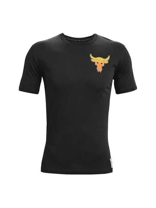Футболка project rock iron tour t-shirt 'black yellow' Under Armour — изображение 1 из 2, черный/желтый