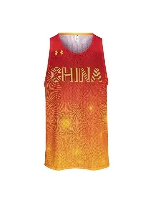 Спортивная футболка china 3x3 replica jerseys 'orange red' Under Armour — изображение 1 из 2, оранжевый/красный