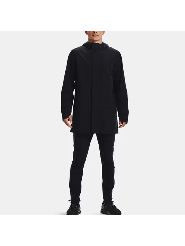 Куртка rush shell long jacket 'black' Under Armour — изображение 3 из 4, черный