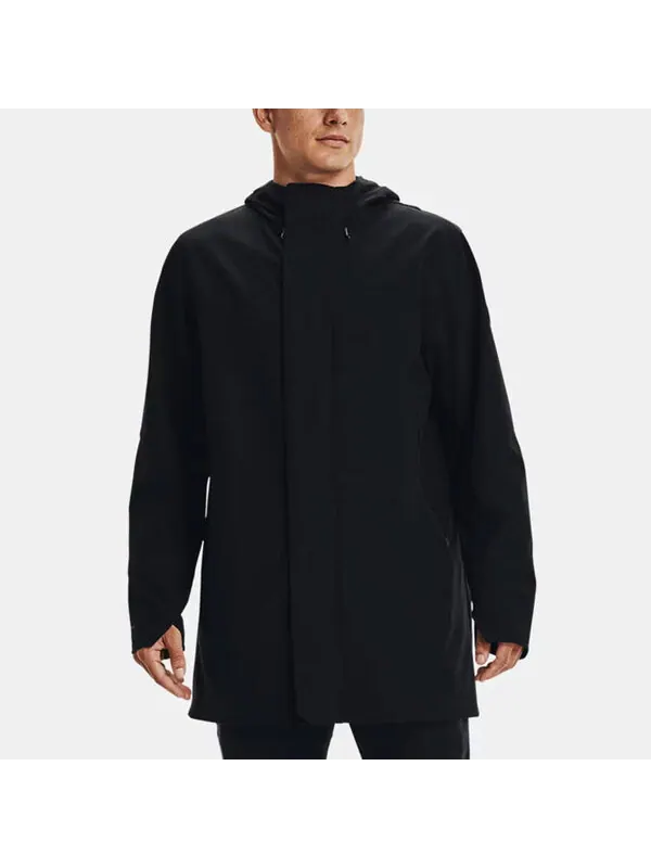 Куртка rush shell long jacket 'black' Under Armour — изображение 4 из 4, черный