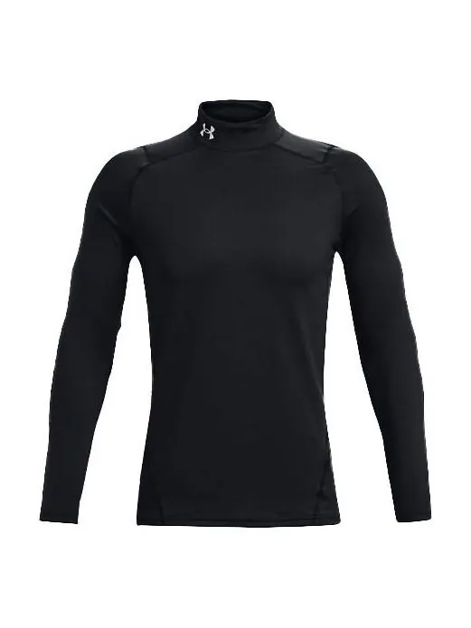 Футболка coldgear fitted mock long sleeve t-shirt 'black' Under Armour — изображение 1 из 4, черный