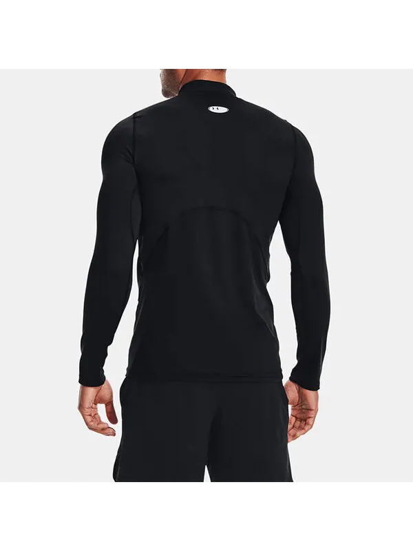Футболка coldgear fitted mock long sleeve t-shirt 'black' Under Armour — изображение 4 из 4, черный