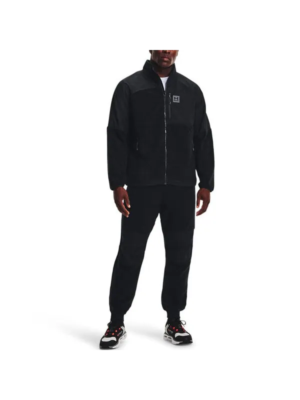 Куртка mission boucle full-zip jacket 'black' Under Armour — изображение 3 из 4, черный