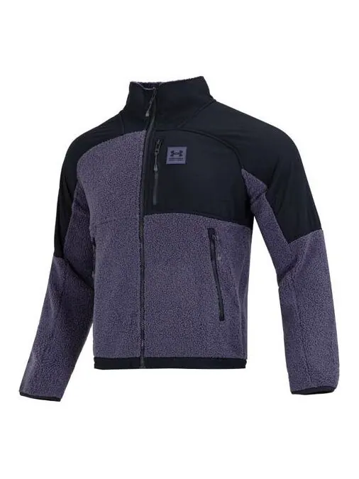 Куртка mission boucle full-zip jacket 'purple' Under Armour — изображение 1 из 4, фиолетовый/черный