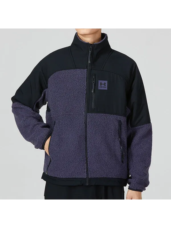 Куртка mission boucle full-zip jacket 'purple' Under Armour — изображение 3 из 4, фиолетовый/черный