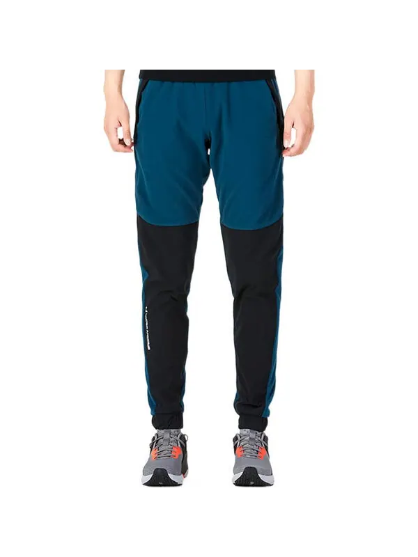 Брюки rush fleece pants 'blue black' Under Armour — изображение 2 из 4, синий/черный
