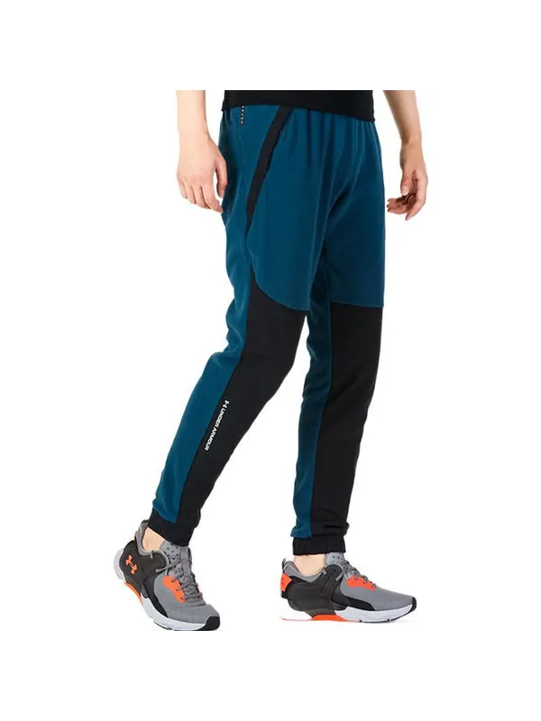 Брюки rush fleece pants 'blue black' Under Armour — изображение 4 из 4, синий/черный