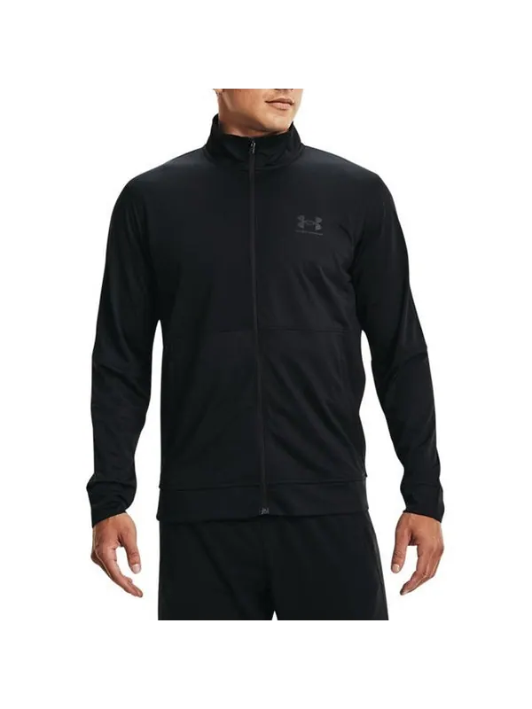 Куртка pique track jacket 'black' Under Armour — изображение 3 из 4, черный