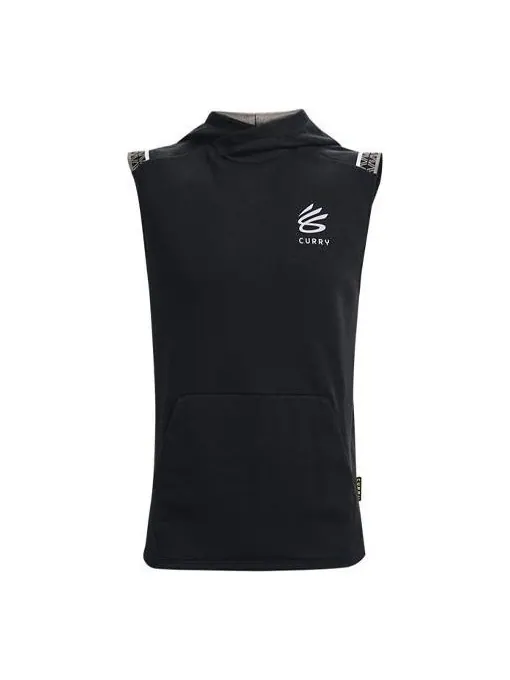 Худи Under Armour Curry Fleece Sleeveless Hoodie 'Black' — изображение 1 из 3, черный