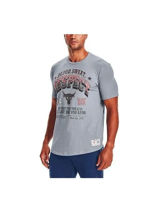 Футболка project rock graphic t-shirt 'grey' Under Armour — изображение 1 из 2, серый