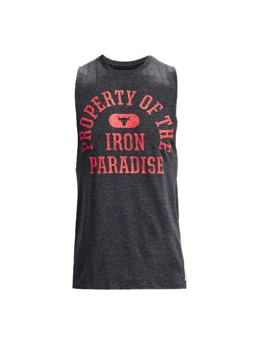 Спортивный топ Under Armour Project Rock Property Of Tank 'Black Red' 1367126-001 — изображение 1 из 2, черный красный
