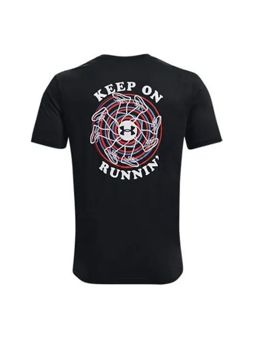 Футболка keep run graphic t-shirt 'black' Under Armour — изображение 1 из 2, черный