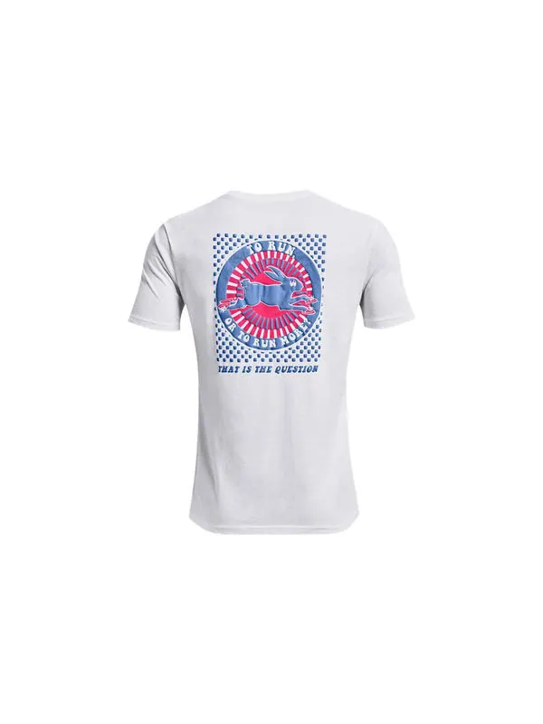 Футболка keep run graphic t-shirt 'white' Under Armour — изображение 2 из 4, белый/мульти