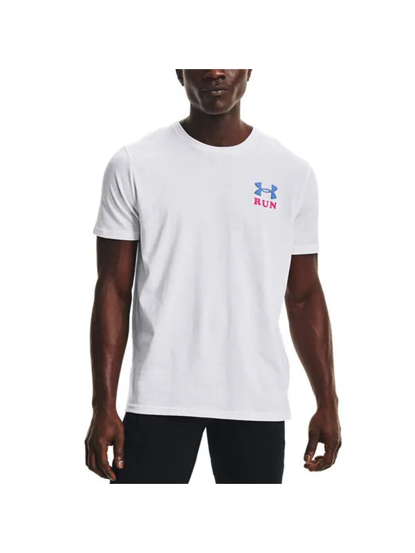 Футболка keep run graphic t-shirt 'white' Under Armour — изображение 4 из 4, белый/мульти