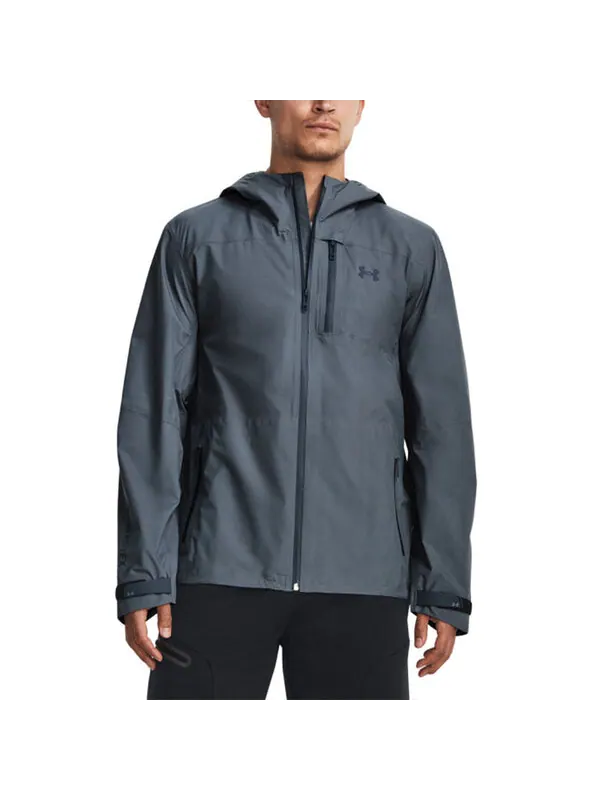 Куртка stretch woven windbreaker jacket 'grey blue' Under Armour — изображение 3 из 4, серый синий