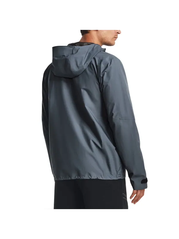 Куртка stretch woven windbreaker jacket 'grey blue' Under Armour — изображение 4 из 4, серый синий