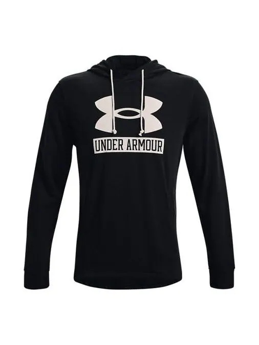 Толстовка rival terry logo hoodie 'black' Under Armour — изображение 1 из 4, черный
