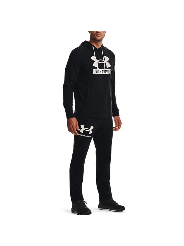 Толстовка rival terry logo hoodie 'black' Under Armour — изображение 3 из 4, черный