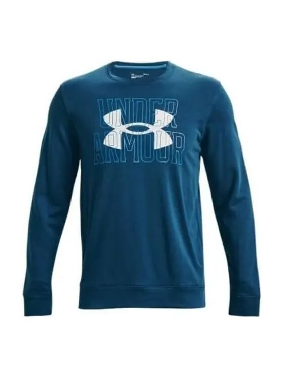 Футболка rival terry long sleeve t-shirt 'blue' Under Armour — изображение 1 из 4, синий