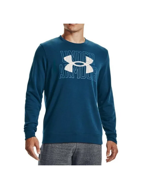 Футболка rival terry long sleeve t-shirt 'blue' Under Armour — изображение 3 из 4, синий