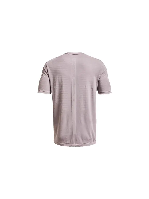 Футболка rush seamless geosport short sleeve t-shirt 'stone beige' Under Armour — изображение 2 из 4, черный бежевый