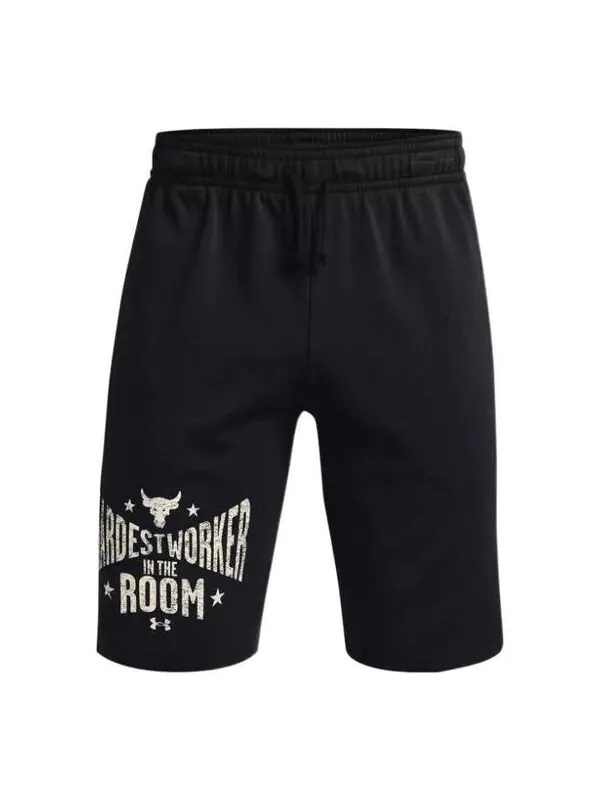 Шорты project rock terry shorts 'black beige' Under Armour — изображение 1 из 2, черный/бежевый