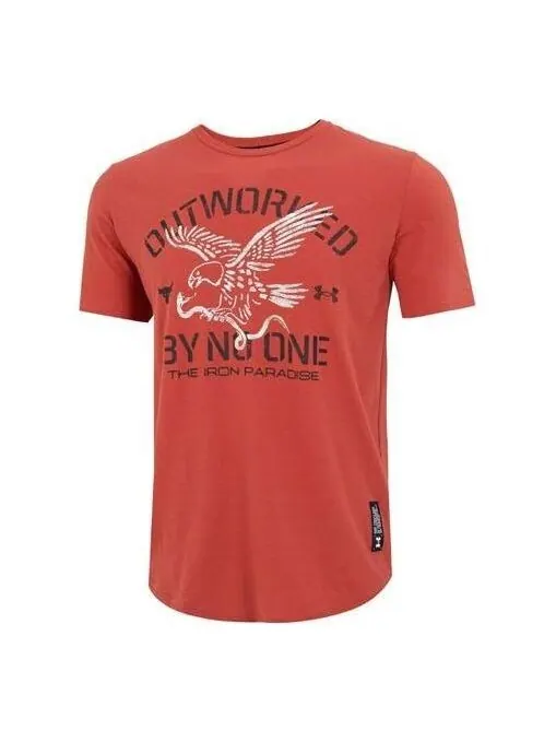 Футболка project rock outworked t-shirt 'red' Under Armour — изображение 1 из 2, красный