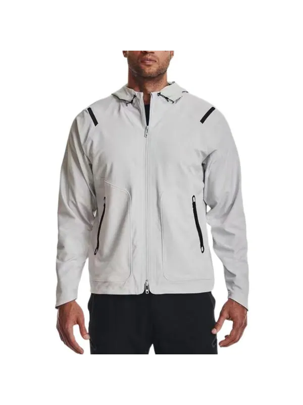 Куртка unstoppable hooded jacket 'light grey' Under Armour — изображение 3 из 4, светлый серый