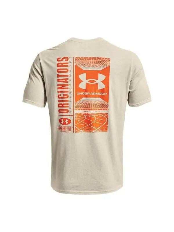 Футболка training graphics t-shirt 'beige' Under Armour — изображение 1 из 3, бежевый/оранжевый