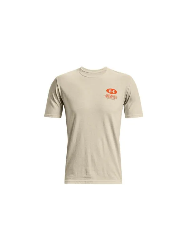 Футболка training graphics t-shirt 'beige' Under Armour — изображение 2 из 3, бежевый/оранжевый