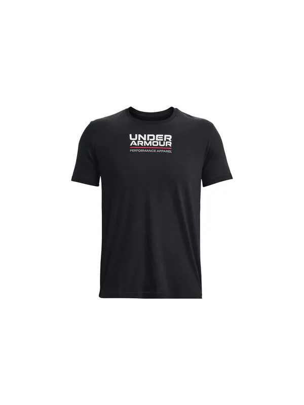 Футболка multicolor box logo t-shirt 'black' Under Armour — изображение 2 из 4, черный/мульти
