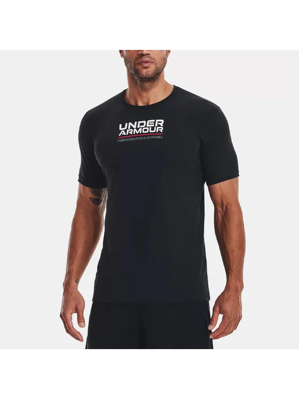 Футболка multicolor box logo t-shirt 'black' Under Armour — изображение 4 из 4, черный/мульти