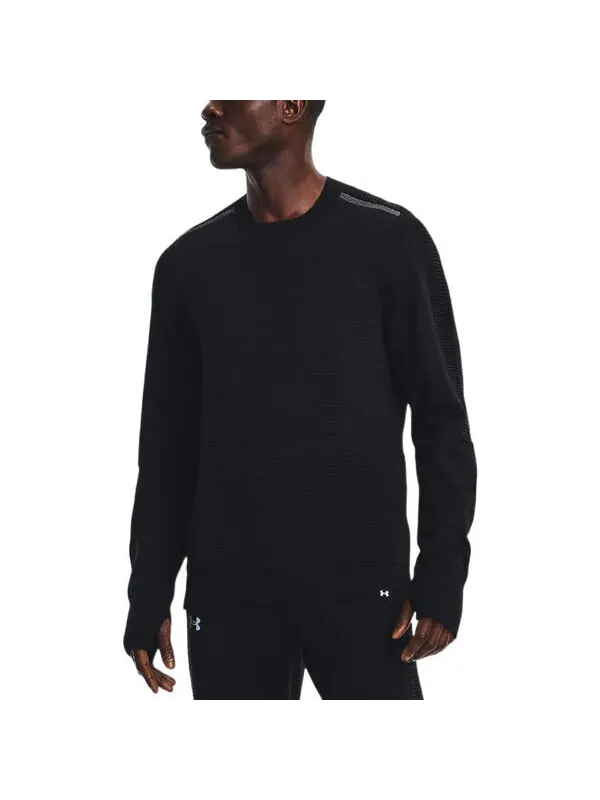 Толстовка intelliknit run sweater 'black' Under Armour — изображение 3 из 4, черный