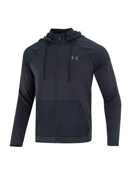 Куртка rush warm-up full-zip hoodie jacket 'black' Under Armour — изображение 1 из 4, черный