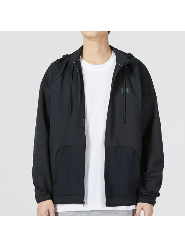 Куртка rush warm-up full-zip hoodie jacket 'black' Under Armour — изображение 3 из 4, черный