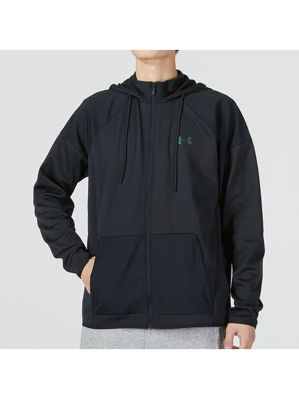 Куртка rush warm-up full-zip hoodie jacket 'black' Under Armour — изображение 4 из 4, черный