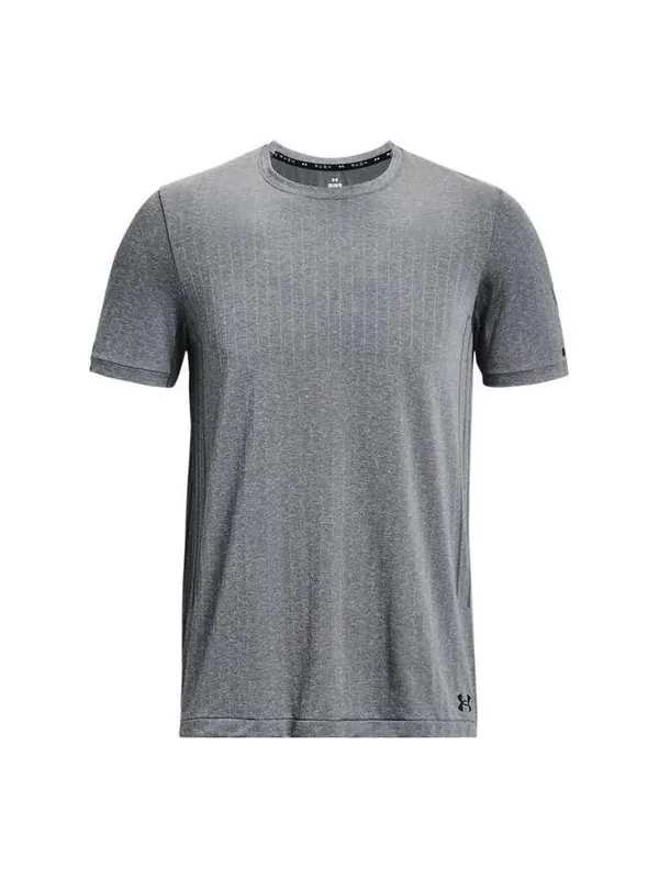 Футболка rush seamless t-shirt 'pitch grey' Under Armour — изображение 1 из 4, серый/черный