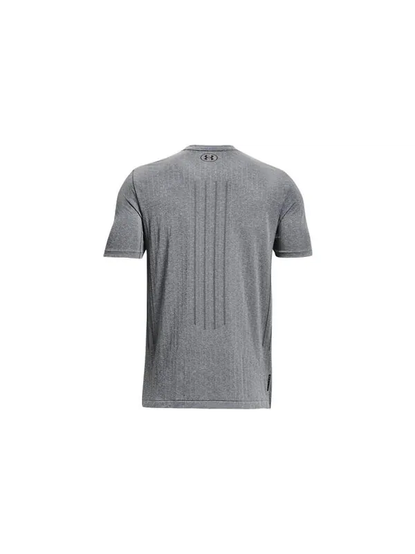Футболка rush seamless t-shirt 'pitch grey' Under Armour — изображение 2 из 4, серый/черный