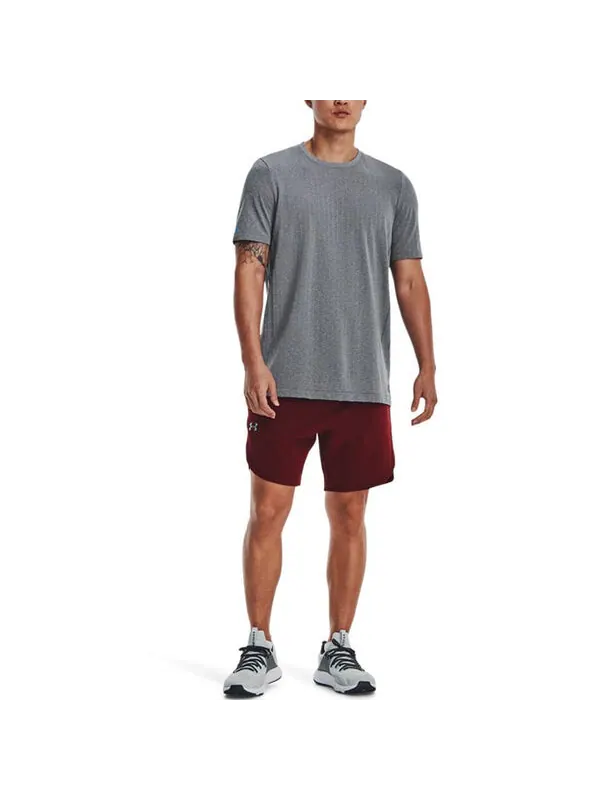 Футболка rush seamless t-shirt 'pitch grey' Under Armour — изображение 3 из 4, серый/черный