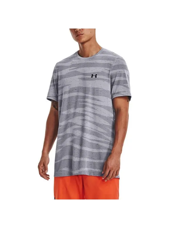 Футболка seamless wave t-shirt 'grey' Under Armour — изображение 4 из 4, серый/черный